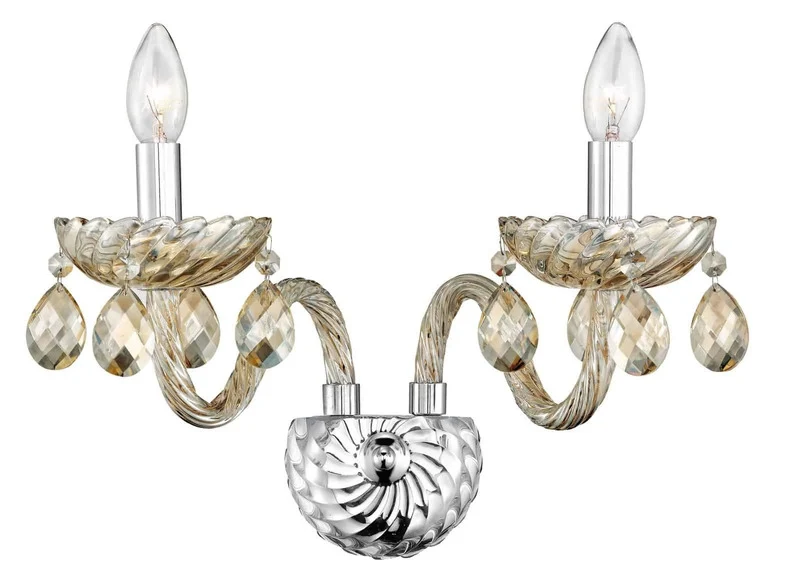 B-Ware Nova Luce Wandleuchte Wandlampe Kristallglas Silber Design Carreno E14 LED Lampe