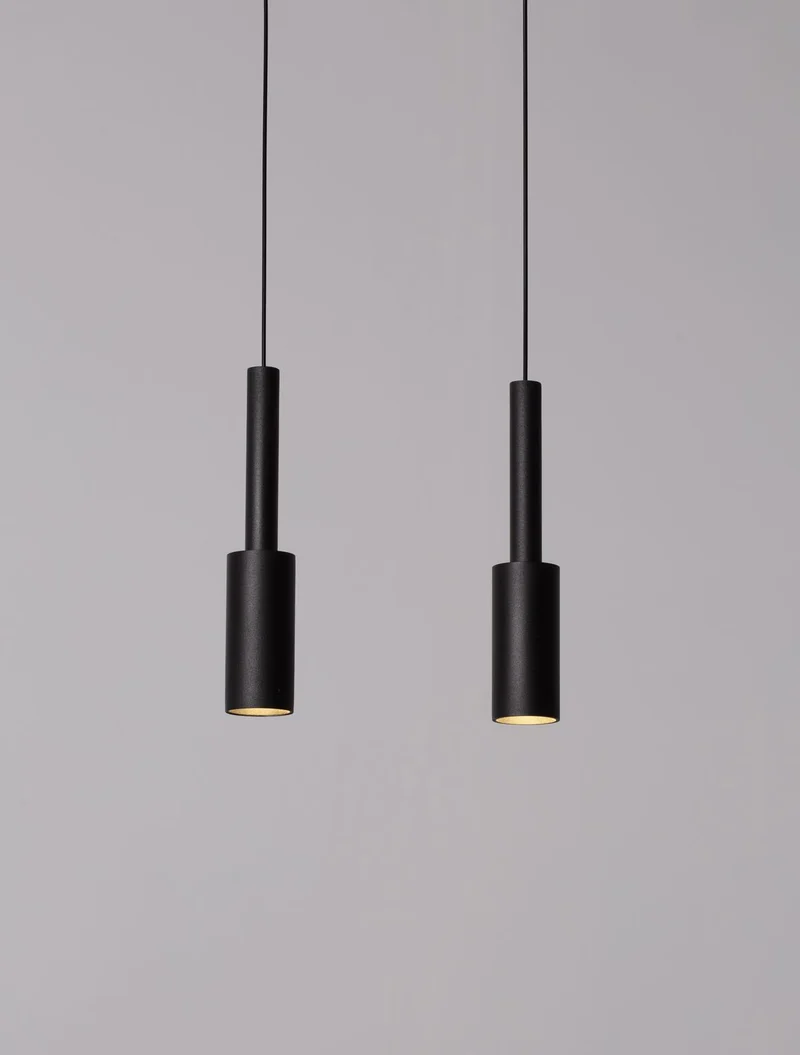 B-Ware Nova Luce Pendelleuchte Hängeleuchte JOY LED Schwarz Warmweiß 2-flammig Leuchte