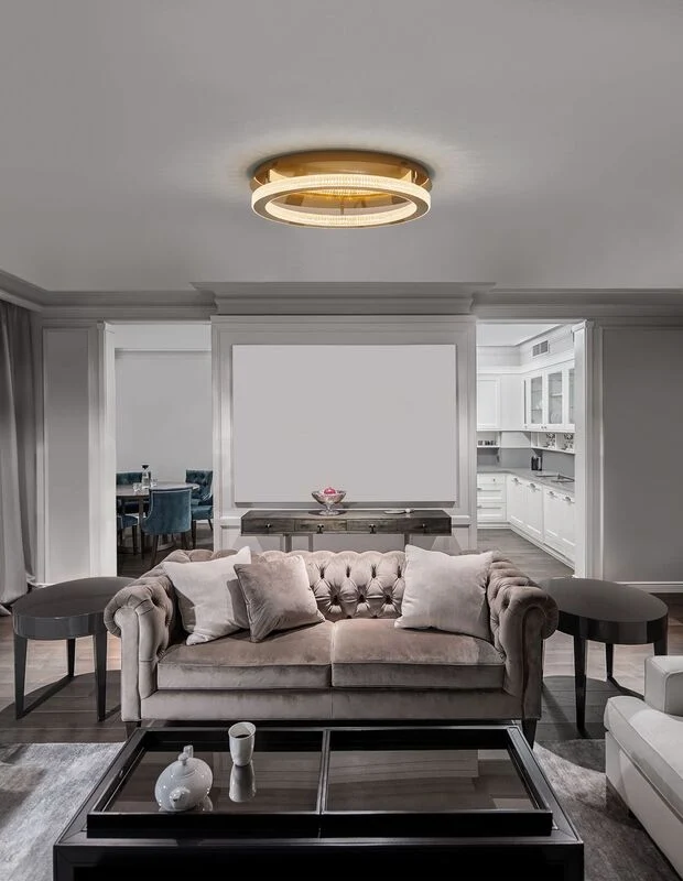 B-Ware Nova Luce Deckenleuchte Deckenlampe LED FIORE Gold Warmweiß dimmbar Kristall