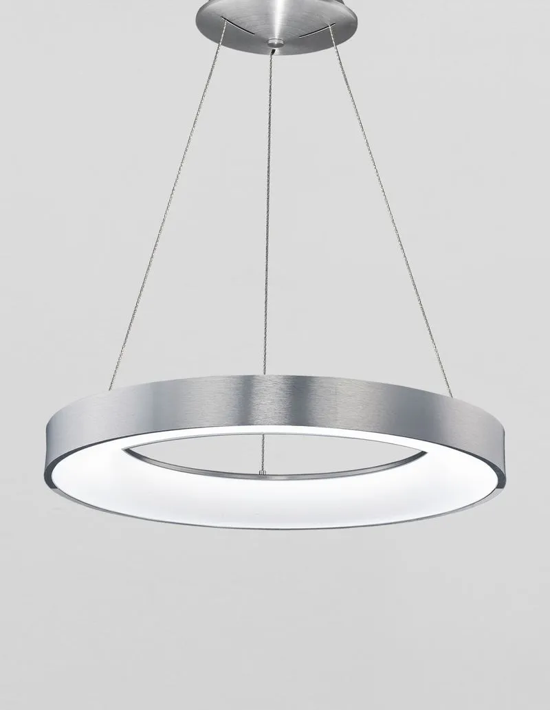 B-Ware Nova Luce Pendelleuchte Hängeleuchte LED RANDO THIN Silber Warmweiß dimmbar 60cm