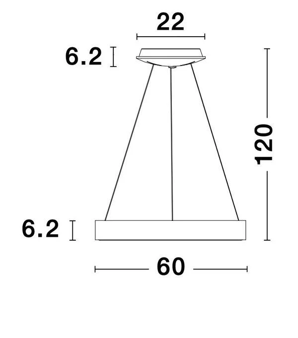 B-Ware Nova Luce Pendelleuchte Hängeleuchte LED RANDO THIN Silber Warmweiß dimmbar 60cm