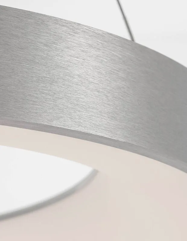 B-Ware Nova Luce Pendelleuchte Hängeleuchte LED RANDO THIN Silber Warmweiß dimmbar 60cm