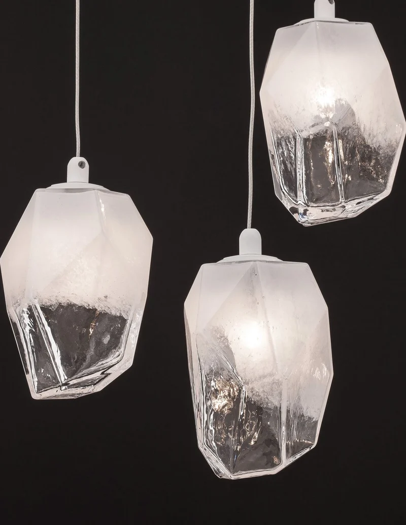 B-Ware Nova Luce Pendelleuchte Hängeleuchte ICE G9 Weiß Lampe Deckenleuchte 5-fach