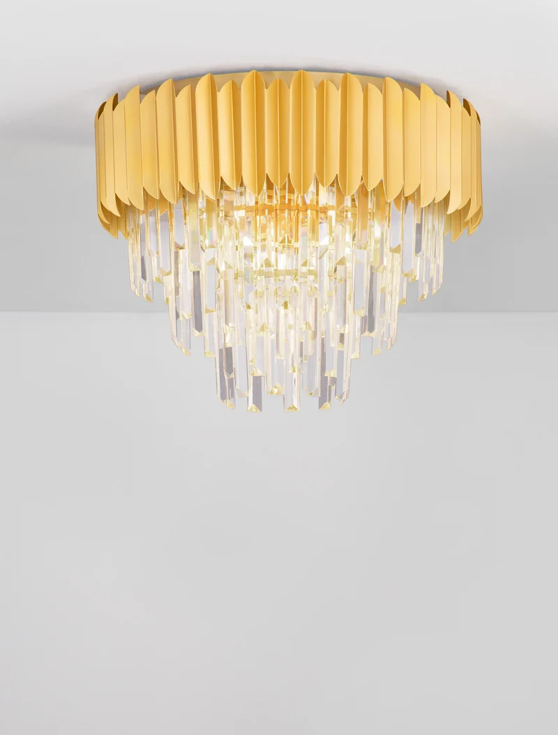 B-Ware Nova Luce Deckenleuchte Deckenlampe MAGNOLIA Gold E14 6-fach dimmbar Kristall