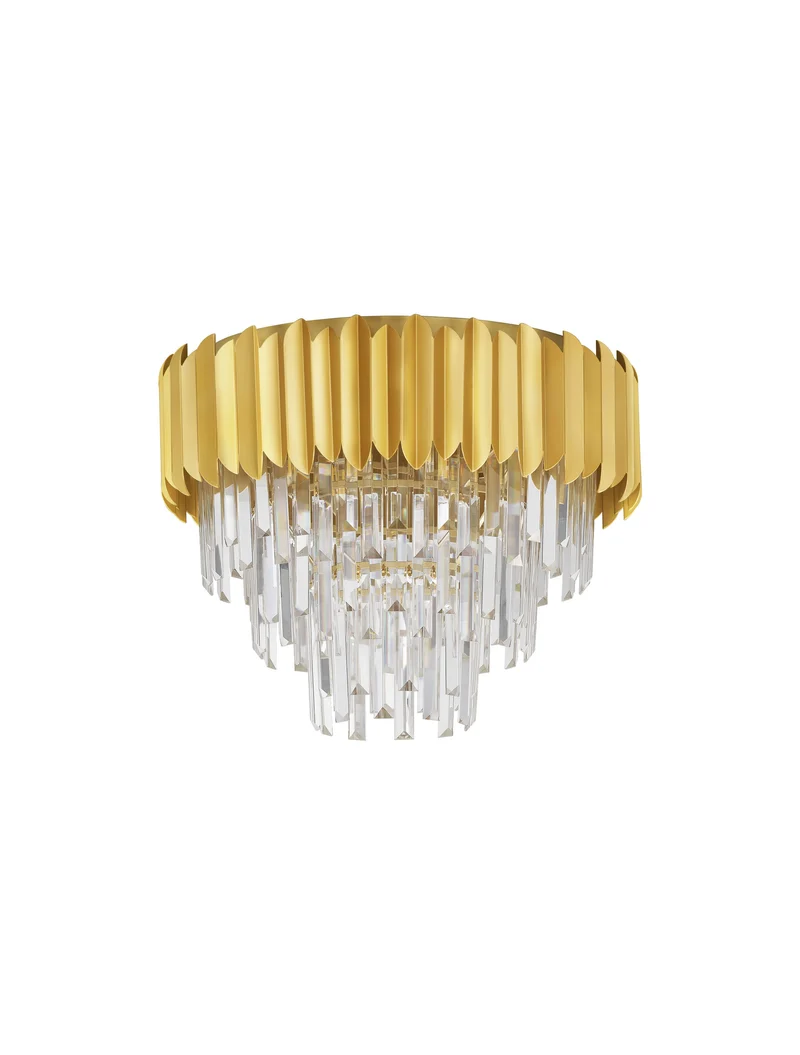 B-Ware Nova Luce Deckenleuchte Deckenlampe MAGNOLIA Gold E14 6-fach dimmbar Kristall