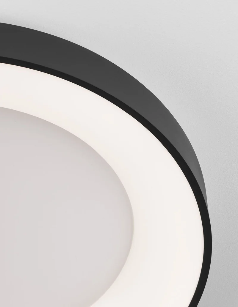 B-Ware Nova Luce Deckenleuchte Deckenlampe LED RANDO THIN Schwarz Warmweiß dimmbar 60cm