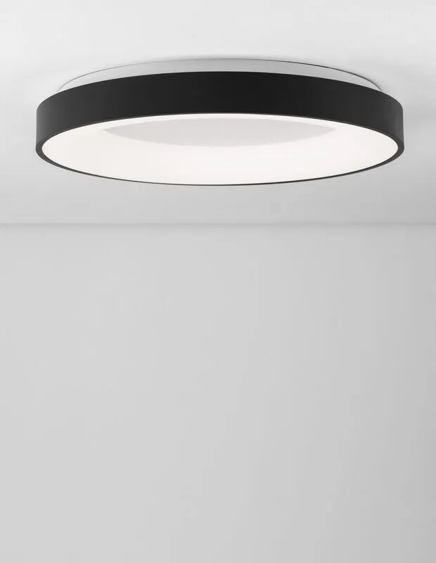 B-Ware Nova Luce Deckenleuchte Deckenlampe LED RANDO THIN Schwarz Warmweiß dimmbar 60cm