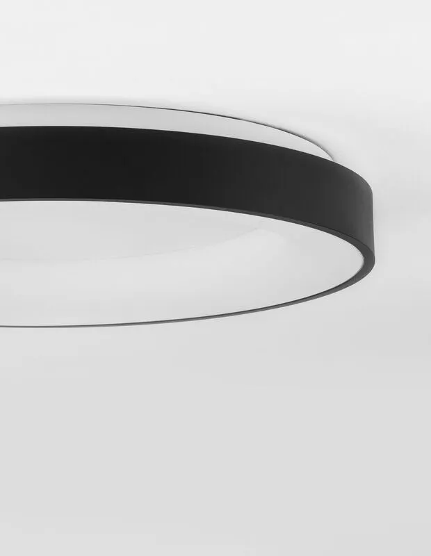 B-Ware Nova Luce Deckenleuchte Deckenlampe LED RANDO THIN Schwarz Warmweiß dimmbar 60cm