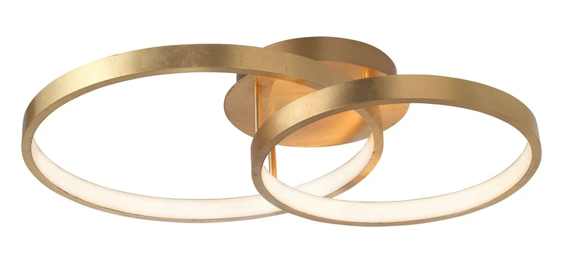 B-Ware Nova Luce Deckenleuchte Deckenlampe LED Blattgold Warmweiss LEON Wohnzimmer