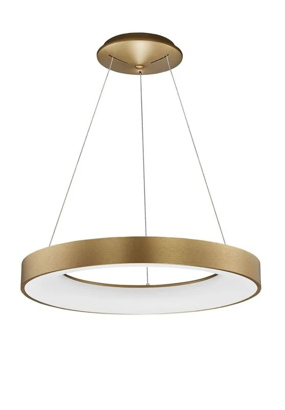 B-Ware Nova Luce Pendelleuchte Hängeleuchte LED RANDO THIN Gold Warmweiß dimmbar 60 cm