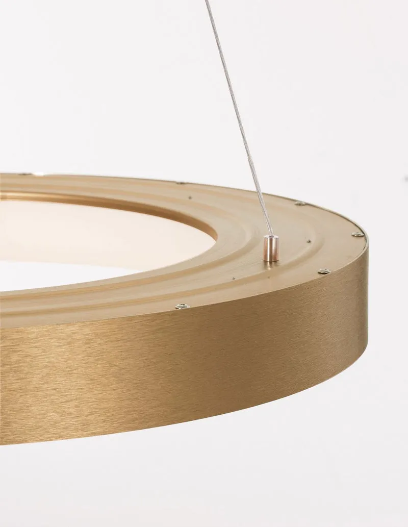 B-Ware Nova Luce Pendelleuchte Hängeleuchte LED RANDO THIN Gold Warmweiß dimmbar 60 cm
