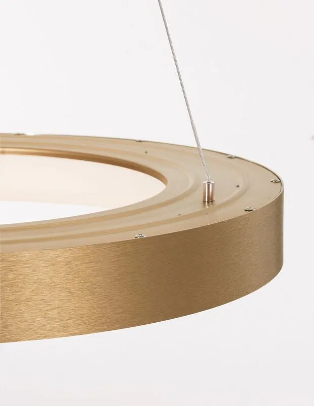 B-Ware Nova Luce Pendelleuchte Hängeleuchte LED RANDO THIN Gold Warmweiß dimmbar 60 cm