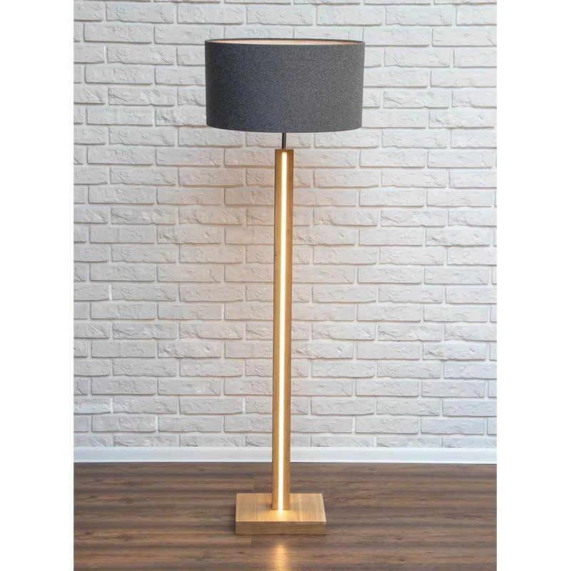 LED Stehleuchte Asseto 3350lm Eiche-Geölt, Grau