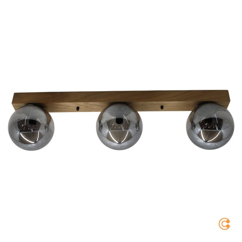 B-Ware JUST LIGHT Deckenleuchte Lampe Green Widow Glaskugeln dreiflammig schwarz grau