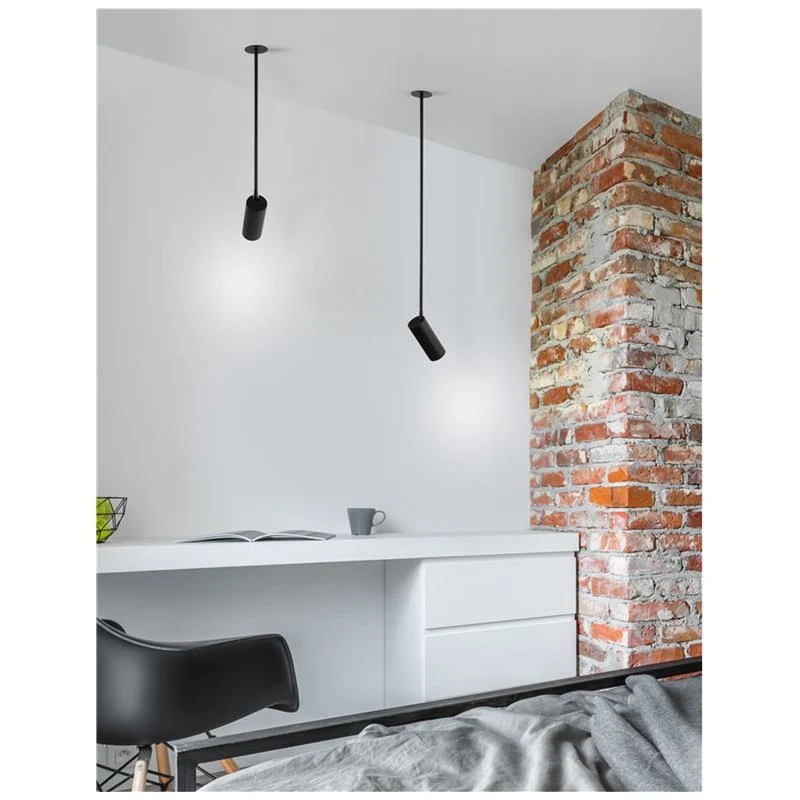 B-Ware NOVA LUCE Pendelleuchte Hängelampe BRANDO Aluminium Schwarz LED GU10 LED Einbau