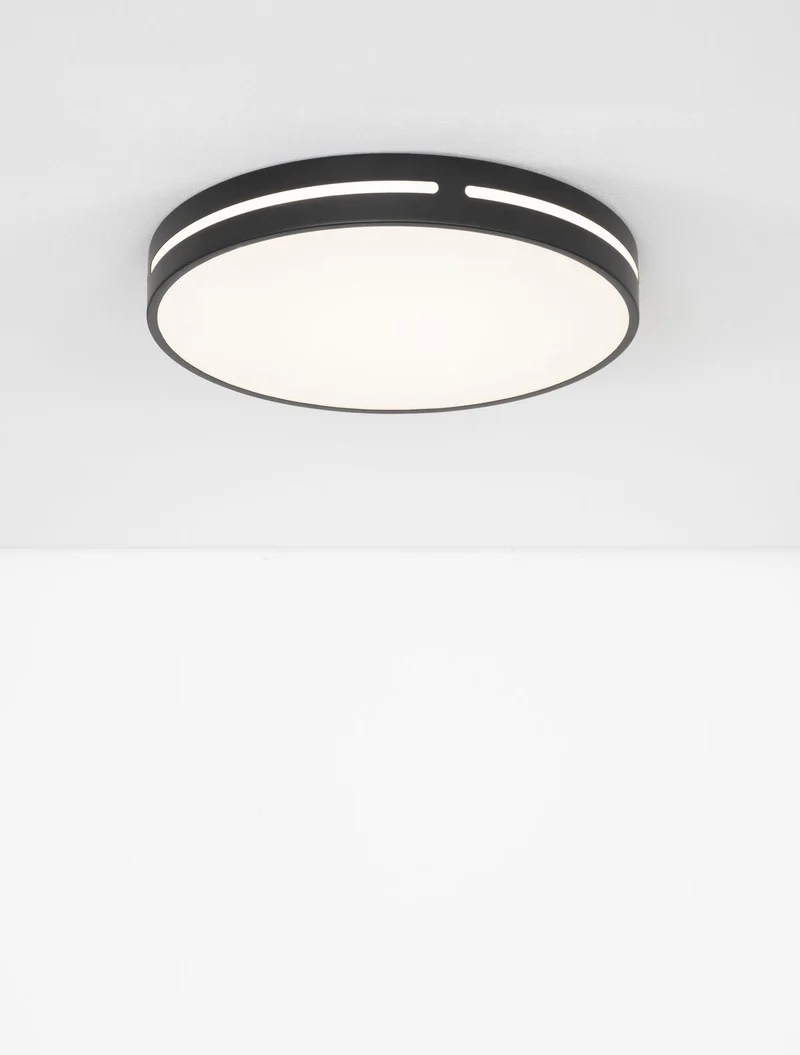 B-Ware Nova Luce Deckenleuchte Deckenlampe WHEEL LED Schwarz Warmweiß 45 cm 30 W Lampe