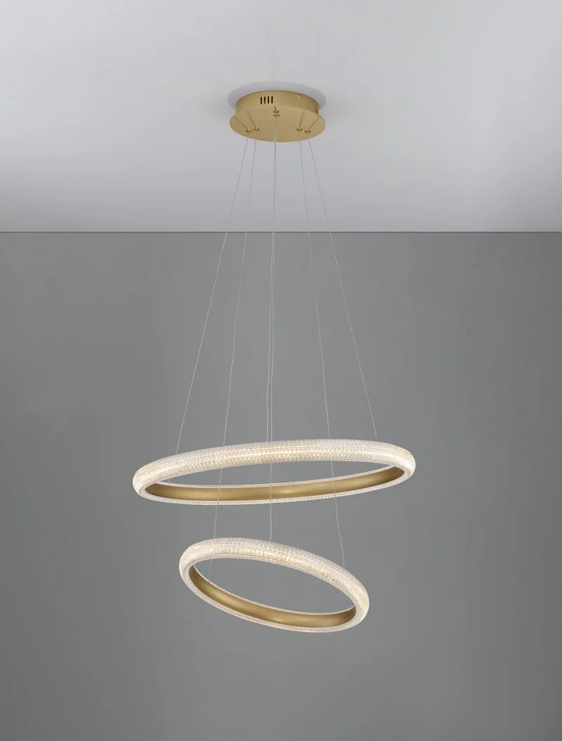 B-Ware Nova Luce Pendelleuchte Hängeleuchte LED MEDORA Messing Warmweiß dimmbar 59 cm