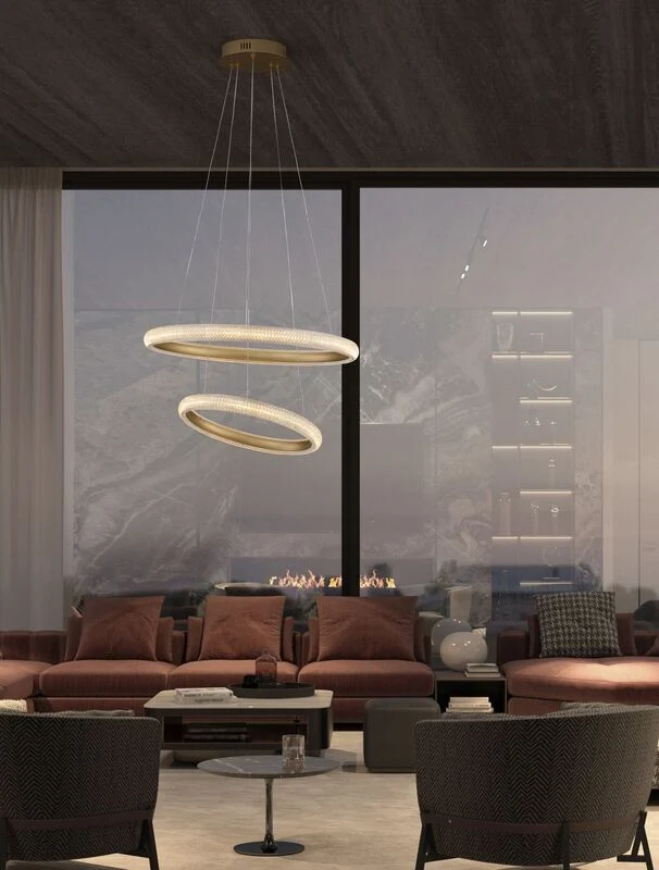 B-Ware Nova Luce Pendelleuchte Hängeleuchte LED MEDORA Messing Warmweiß dimmbar 59 cm