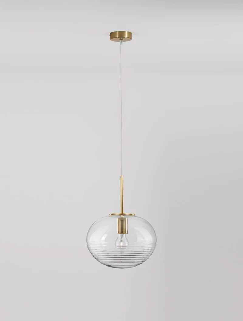 B-Ware Nova Luce Pendelleuchte Hängeleuchte MAEVE E27 LED Gold Glas Aluminium dimmbar