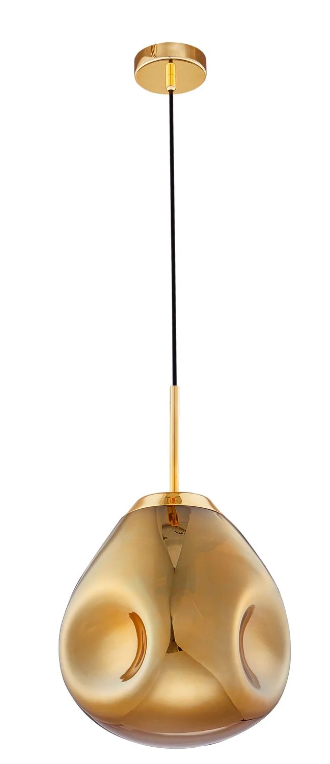 B-Ware Nova Luce Pendelleuchte Hängeleuchte Lava E27 LED Gold dimmbar 120x25 cm Lampe