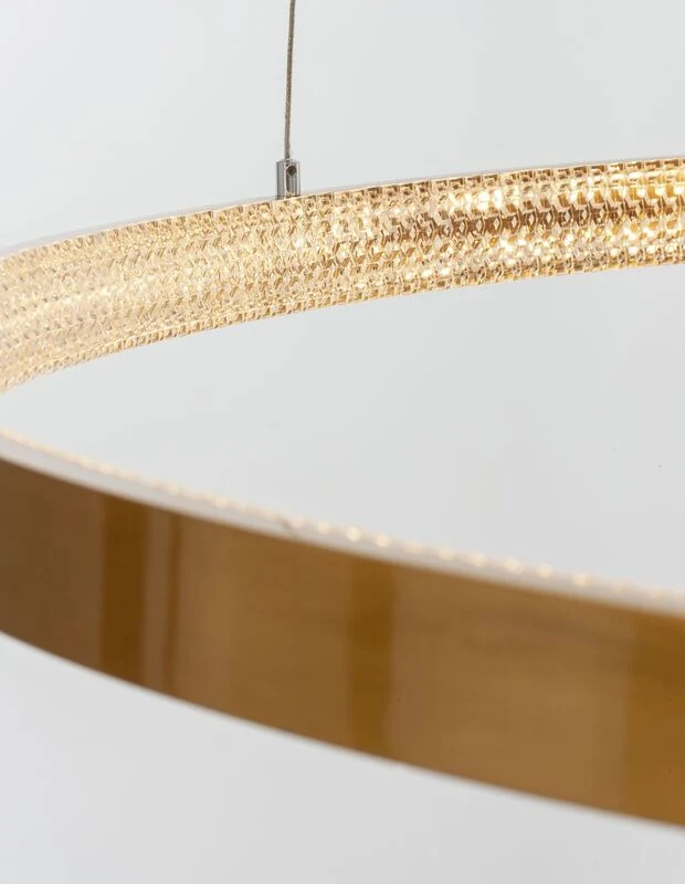 B-Ware Nova Luce Pendelleuchte Hängeleuchte PRESTON LED Lampe Gold Warmweiß dimmbar