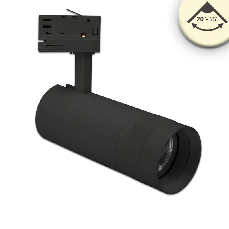 3-PH Schienen-Strahler 24W 20 - 55° schwarz Warmweiß
