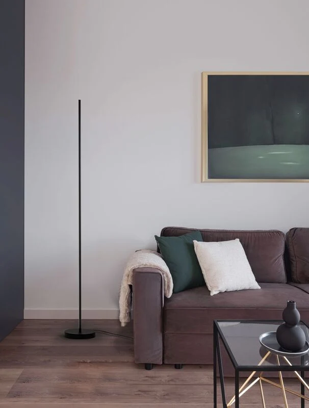 B-Ware Nova Luce Stehlampe Standleuchte COLBY LED Schwarz Warmweiß Aluminium 150 cm 18W