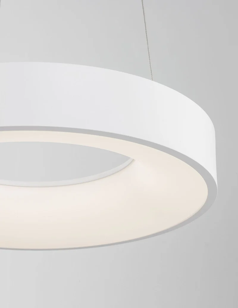 B-Ware Nova Luce Pendelleuchte Hängeleuchte RANDO THIN LED Weiß Warmweiß dimmbar 38 cm