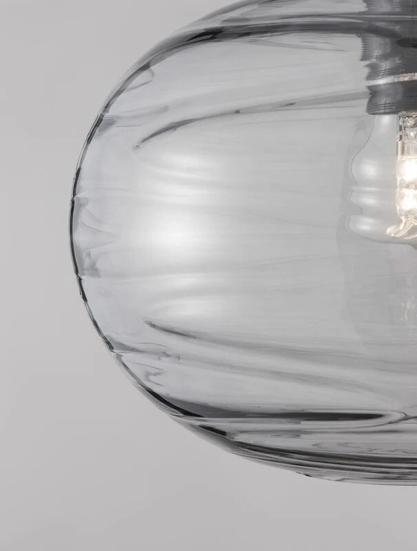 B-Ware Nova Luce Pendelleuchte Hängeleuchte EVLEEN E27 LED Schwarz dimmbar Glas Ø 30 cm