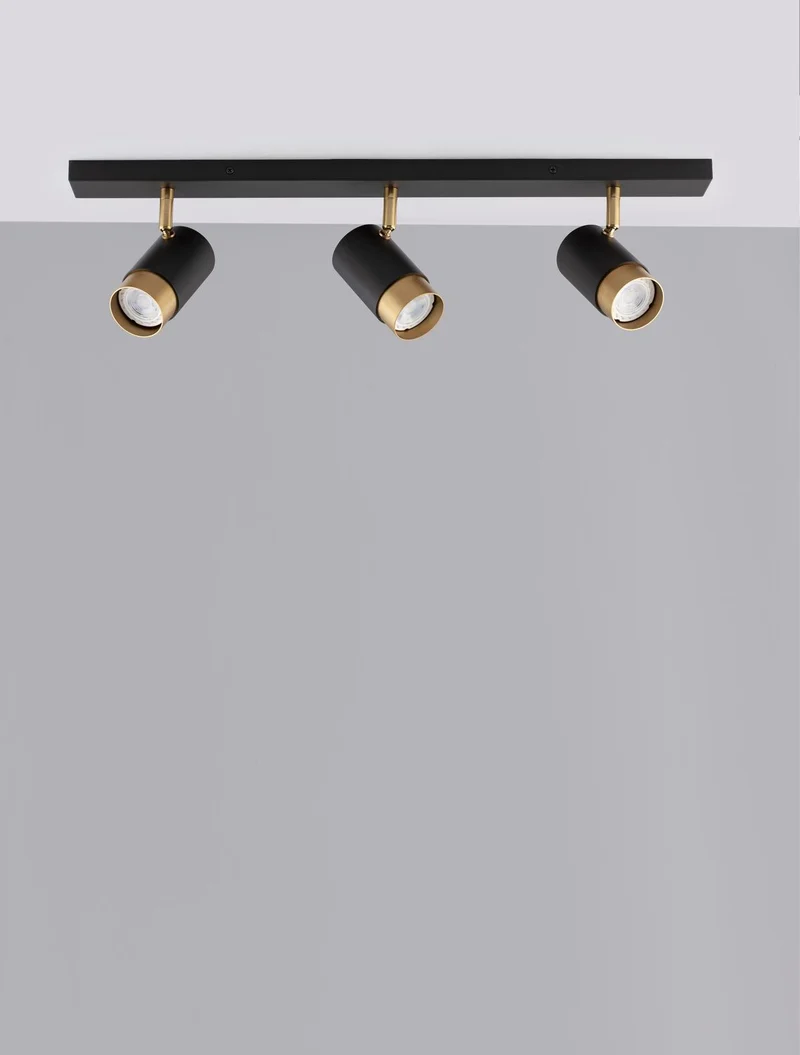 B-Ware Nova Luce Deckenleuchte Strahler Lampe POGNO GU10 LED 3-fach Schwarz dimmbar