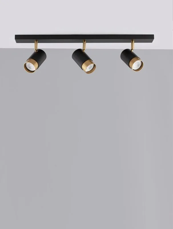 B-Ware Nova Luce Deckenleuchte Strahler Lampe POGNO GU10 LED 3-fach Schwarz dimmbar