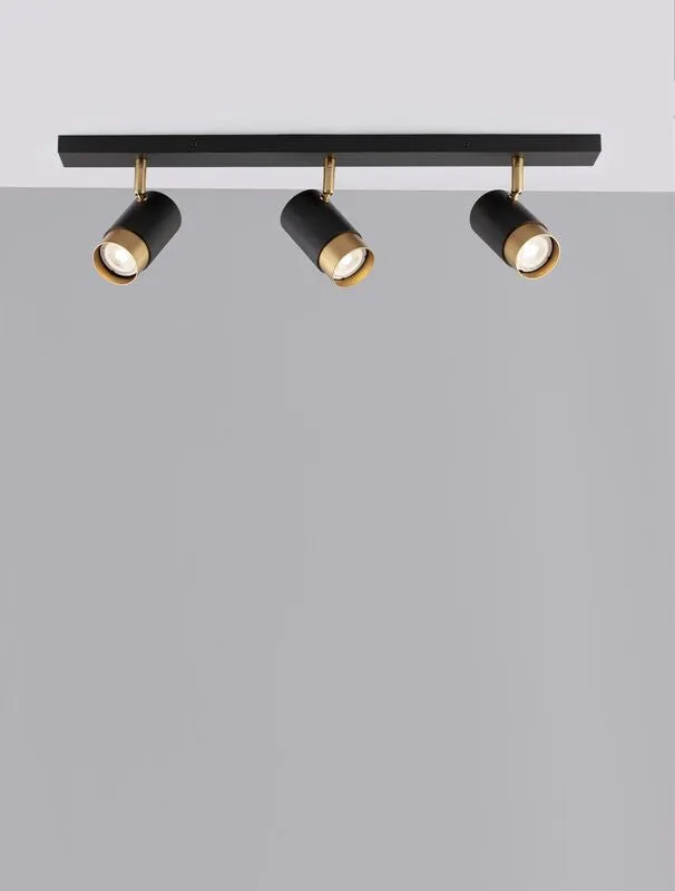 B-Ware Nova Luce Deckenleuchte Strahler Lampe POGNO GU10 LED 3-fach Schwarz dimmbar