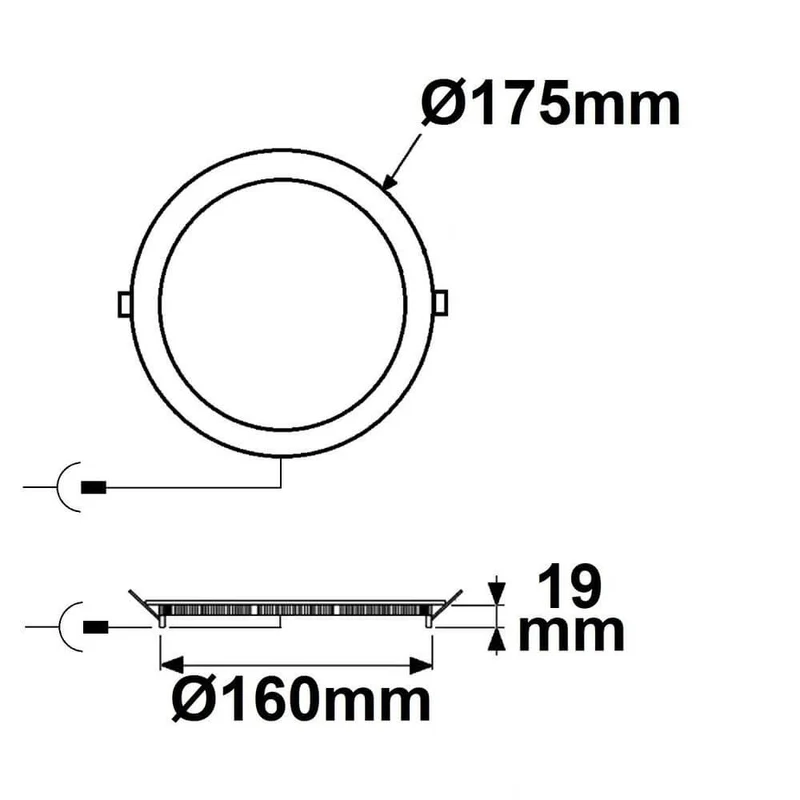 LED Einbaupanel Ø 17,5cm flach rund Silber Dimmbar 12W Warmweiß