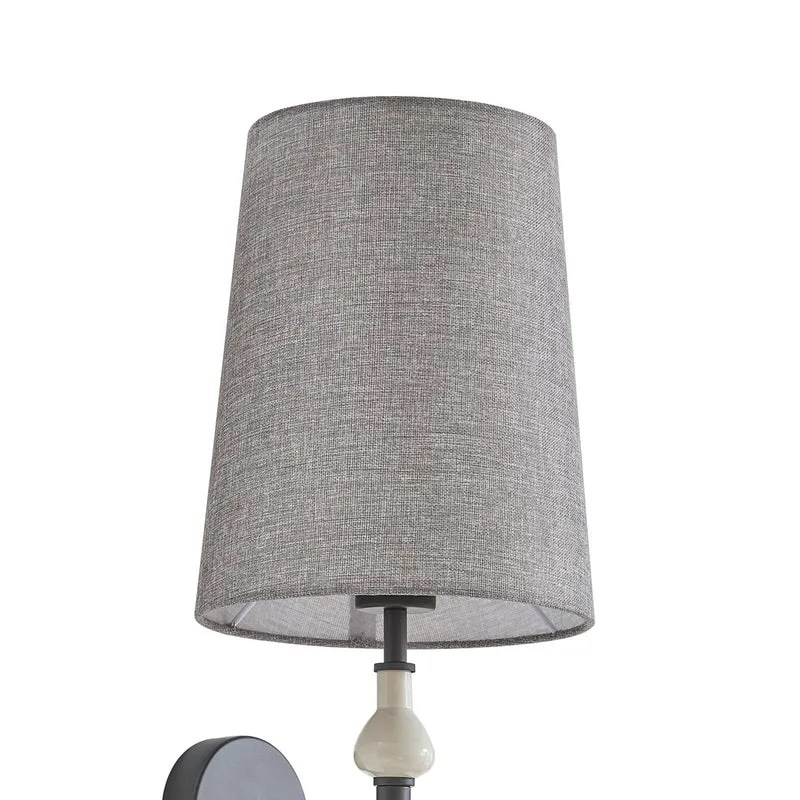 B-Ware Lindby Wandleuchte Haldorin, grau/schwarz Textil 58 cm Wandlampe Lampe Leuchte