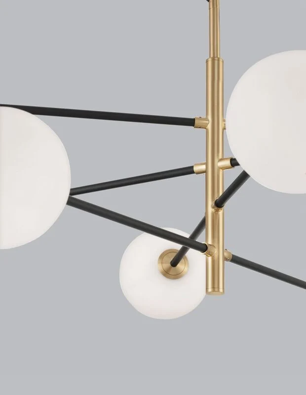 B-Ware Nova Luce Pendelleuchte Hängeleuchte VITRA G9 LED 8fach Gold dimmbar Glas Metall