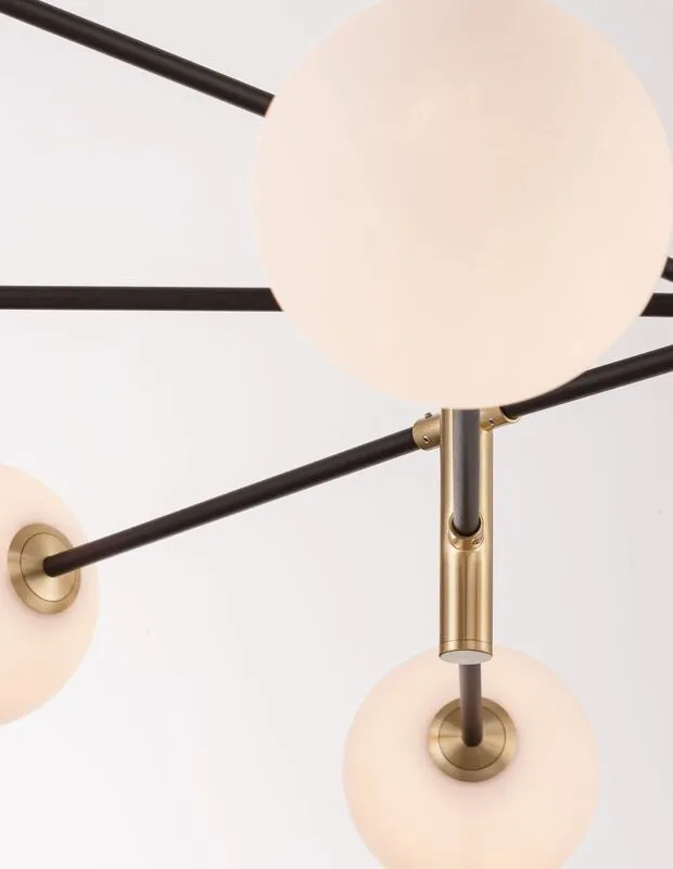 B-Ware Nova Luce Pendelleuchte Hängeleuchte VITRA G9 LED 8fach Gold dimmbar Glas Metall