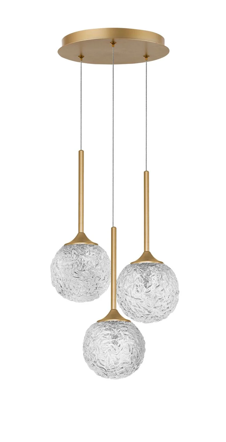 B-Ware Nova Luce Pendelleuchte Hängeleuchte MIRANO Gold G9 LED dimmbar 3-flammig Lampe