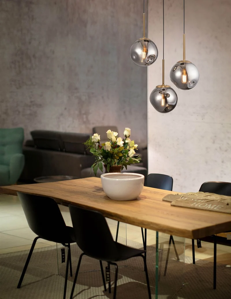 B-Ware Nova Luce Pendelleuchte Hängeleuchte SPADA Gold E27 LED 3-flammig dimmbar Glas