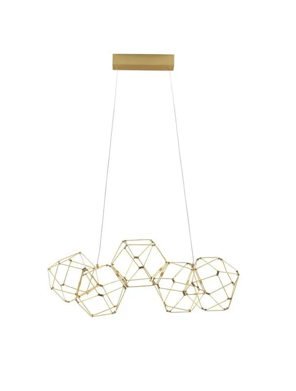 B-Ware Nova Luce Pendelleuchte Hängeleuchte NEBULA LED Kupfer Warmweiß 21,6 W 84 cm