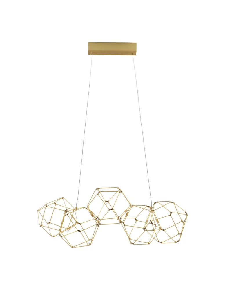 B-Ware Nova Luce Pendelleuchte Hängeleuchte NEBULA LED Kupfer Warmweiß 21,6 W 84 cm