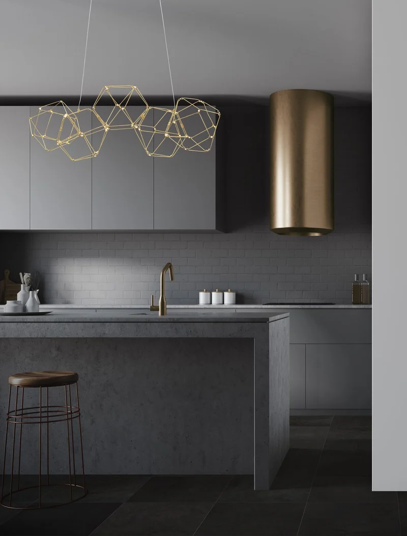 B-Ware Nova Luce Pendelleuchte Hängeleuchte NEBULA LED Kupfer Warmweiß 21,6 W 84 cm