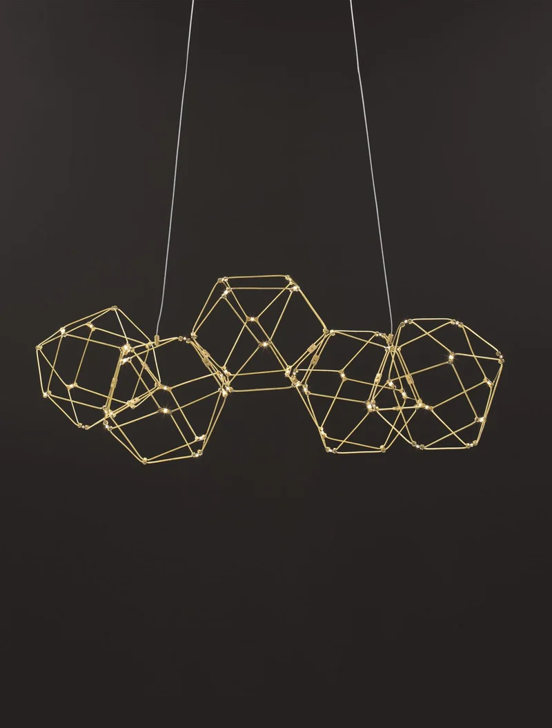 B-Ware Nova Luce Pendelleuchte Hängeleuchte NEBULA LED Kupfer Warmweiß 21,6 W 84 cm