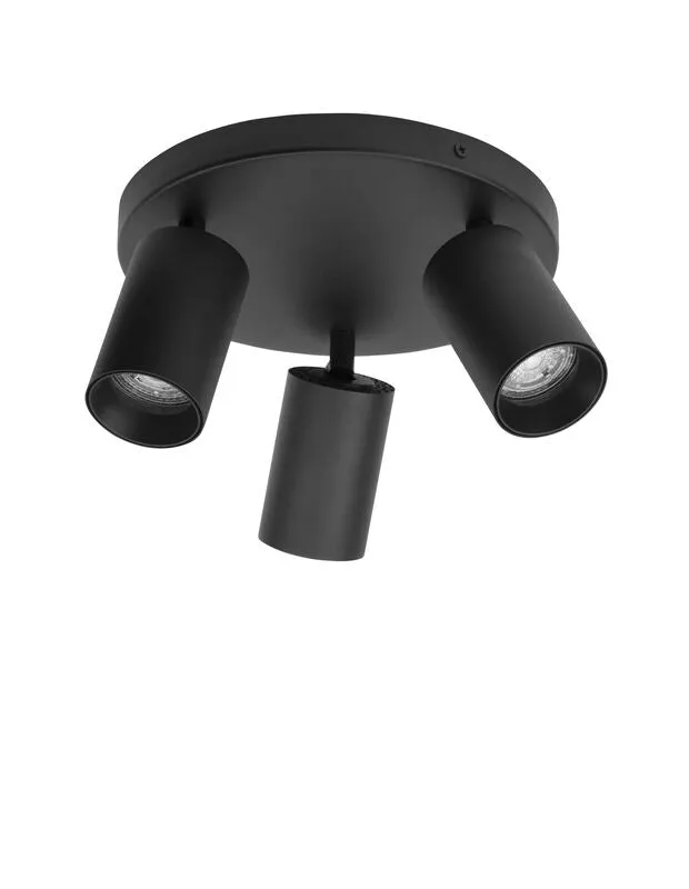B-Ware Nova Luce Deckenleuchte Deckenlampe TOD Schwarz GU10 LED Lampe dimmbar 3-flammig