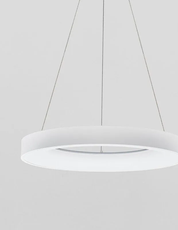 B-Ware Nova Luce Pendelleuchte Hängelampe LED RANDO THIN Weiß dimmbar Neutralweiß 60 cm