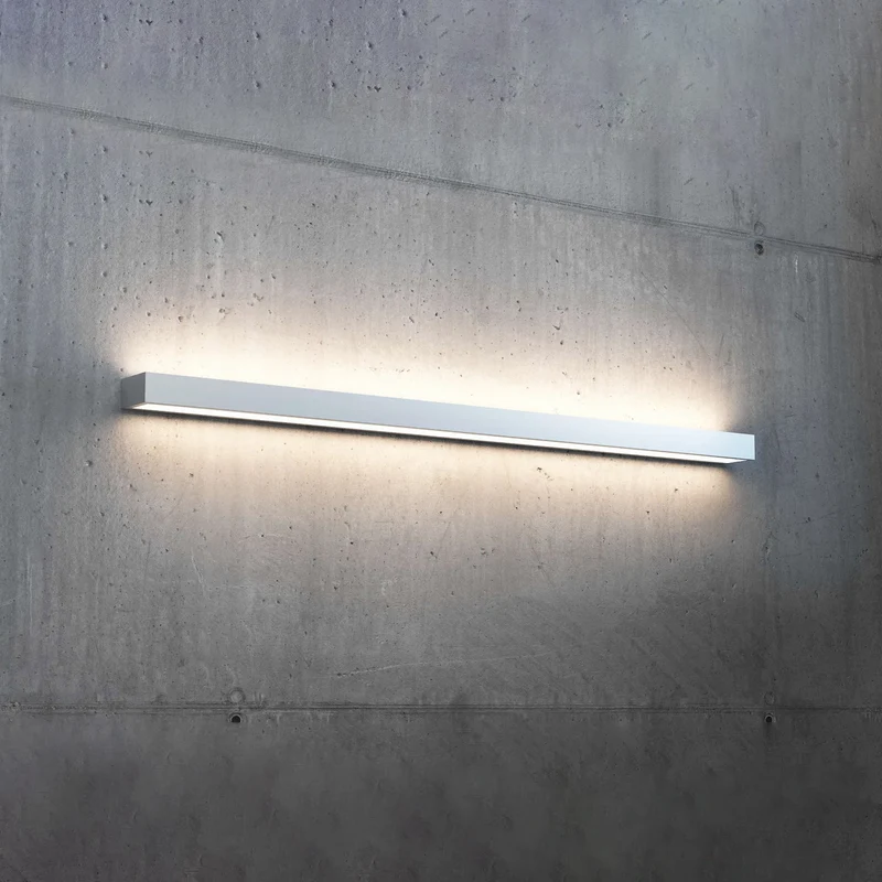 B-Ware Wandleuchte Mera Wandlampe LED aluminium weiß Stahl Kunststoff 120 cm 3000 K
