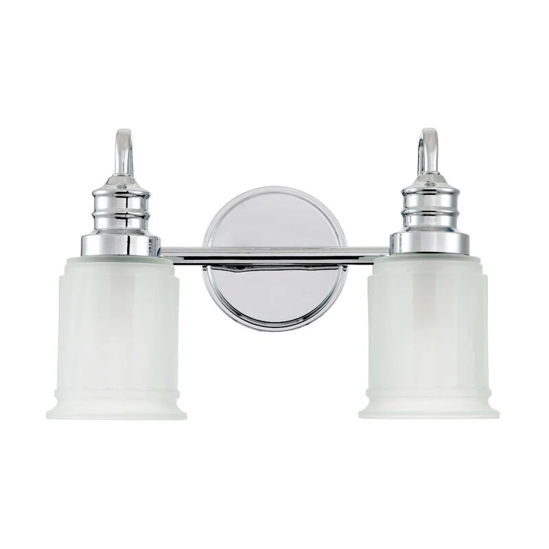 B-Ware Quoizel Wandleuchte Wandlampe Swell Spiegel chrom poliert Glas weiß G9 LED IP44