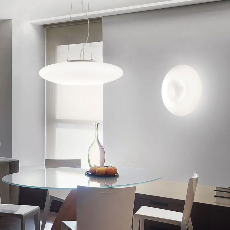 B-Ware Ideallux Wandleuchte Wandlampe Glory Opalglas weiß E27 LED rund Ø 60 cm Leuchte