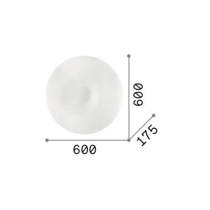 B-Ware Ideallux Wandleuchte Wandlampe Glory Opalglas weiß E27 LED rund Ø 60 cm Leuchte