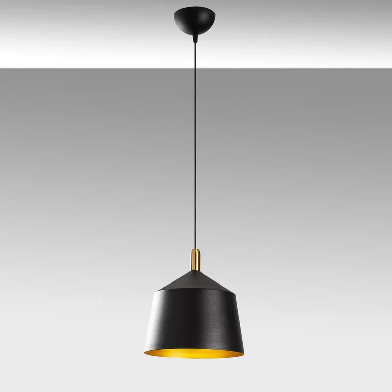 B-Ware Hängeleuchte Saglam 3720 1-flg. Ø25cm schwarz/gold Deckenleuchte Hängelampe