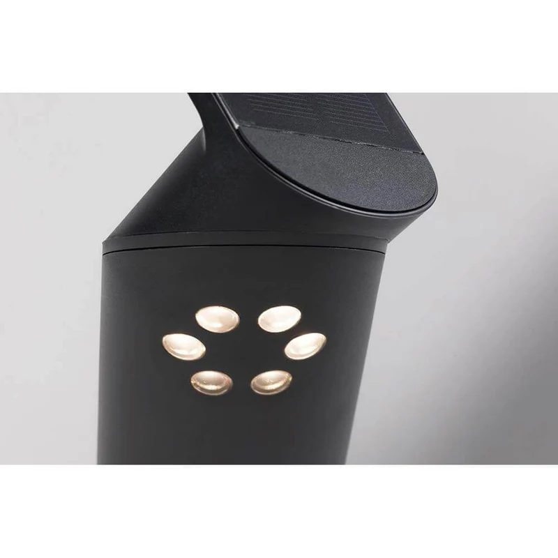 LED Solar-Wandlampe Ilias IP44 3000K Bewegungsmelder Anthrazit